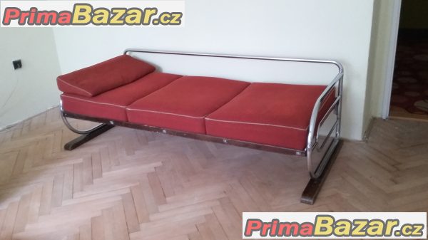 Trubkový chromovaný gauč 40. léta Art deco – fotografie 2
