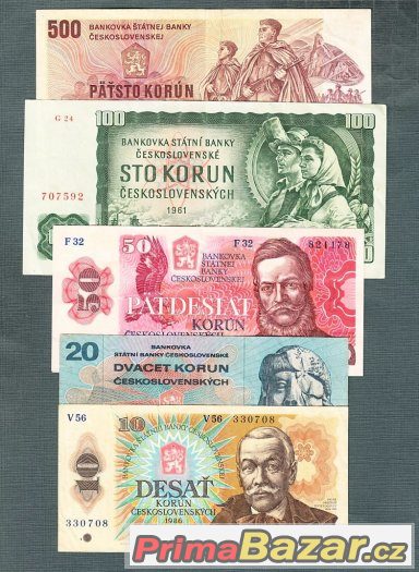 Staré bankovky - sestava 1970-1986 pěkný stav – fotografie 1