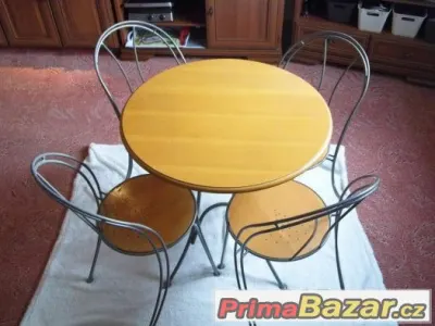 KOVOVÝ SKLÁDACÍ STŮL + 4 ŽIDLE IKEA PAJALA