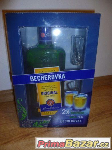Becherovka 0,7l 38% + 2 skleničky – fotografie 1
