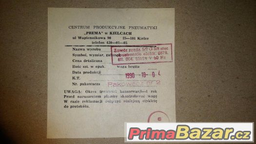 CPP pneumatický elektromagnetický ventil PREMA Kielce – fotografie 5