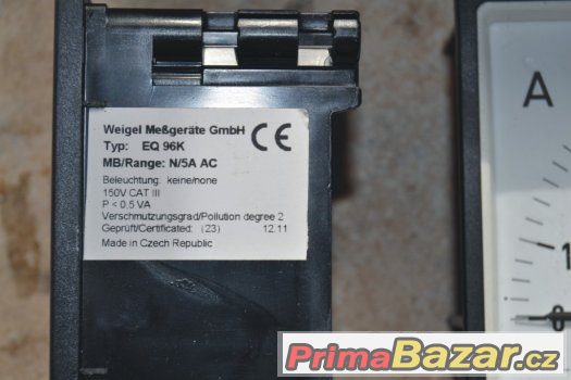 3x Ampermetr - Panelové měřidlo WEIGEL EQ96K 400/5 – fotografie 3