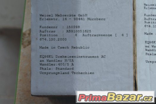 3x Ampermetr - Panelové měřidlo WEIGEL EQ96K 400/5 – fotografie 4