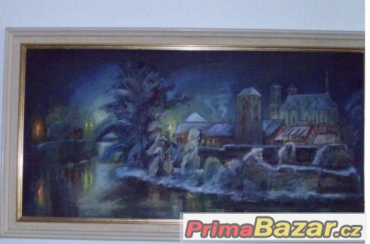 obraz malovany na platne+ram k tomu 270x70cm,pouze Cheb – fotografie 2