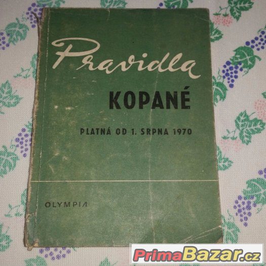 Prodám knihu Pravidla kopané  platné od srpna 1970 – fotografie 1