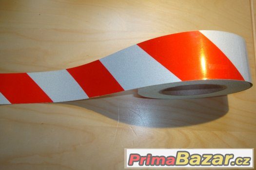 Reflexní páska,  samolepící výstražná  DxŠ 40m x 5 cm – fotografie 2