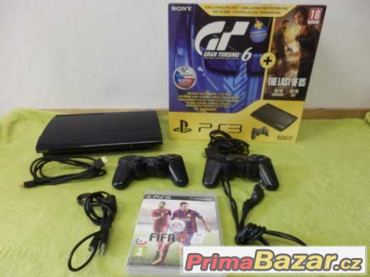 SONY PLAYSTATION 3 SLIM 500+2X OVLADAČ+FIFA ZDARMA-TOP STAV – fotografie 2