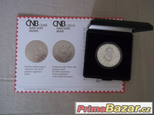 Stříbrná mince 200 Kč  Založení Sokola proof – fotografie 1
