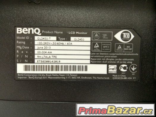 24" LED LCD BENQ FullHD 1920x1080 VGA DVI – fotografie 5