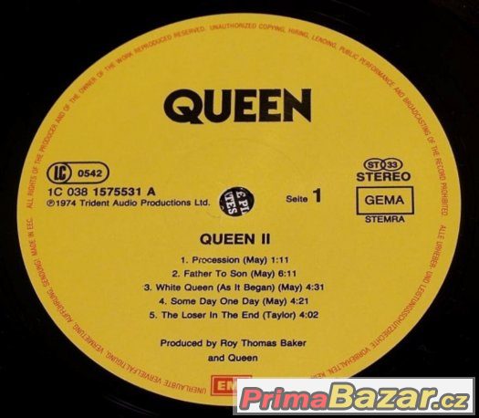 vinylové LP Queen II (1974) – fotografie 4