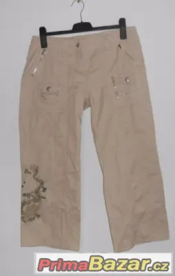 Dámské kalhoty plátěné zdobené 3/4 vel. 42-44