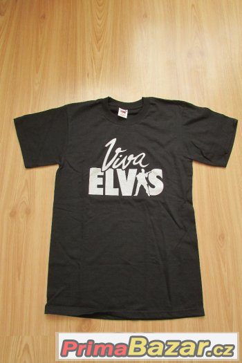 Unisex nové černé triko s potiskem "Viva Elvis" – fotografie 1
