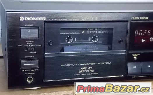 Pioneer CT-449, výborný kazetový deck v top stavu – fotografie 2