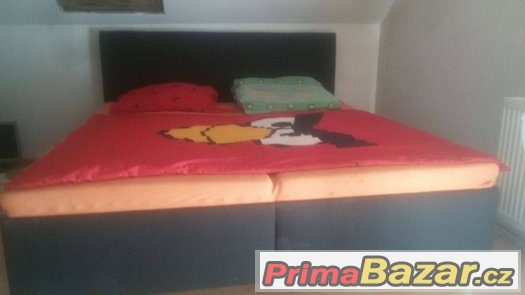 Postel černa 2mx2m manželská , dvoulužková – fotografie 1