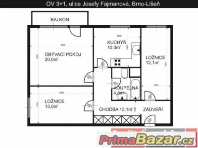 OV 3+1, ul. Josefy Faimanové, Brno-Líšeň