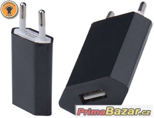 Univerzální USB síťový nabíjecí adaptér černý – fotografie 3