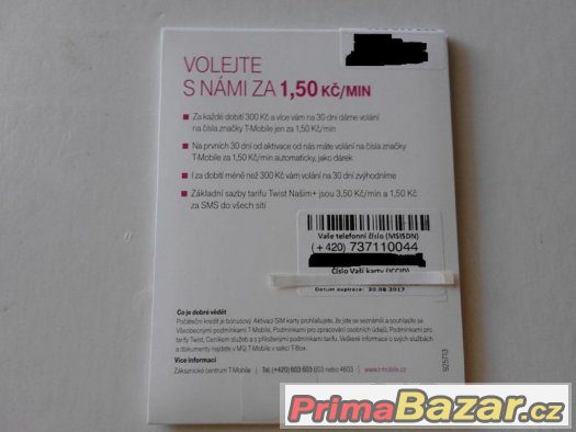 SIM karta 737 11 00 44, NOVÁ, NEAKTIVOVANÁ – fotografie 3