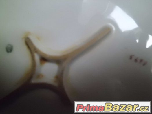 Krásný starožitný podnos s fialovými  květy – fotografie 4