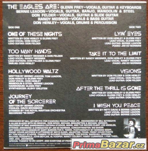 vinylové LP Eagles - One Of These Nights (1975) – fotografie 2