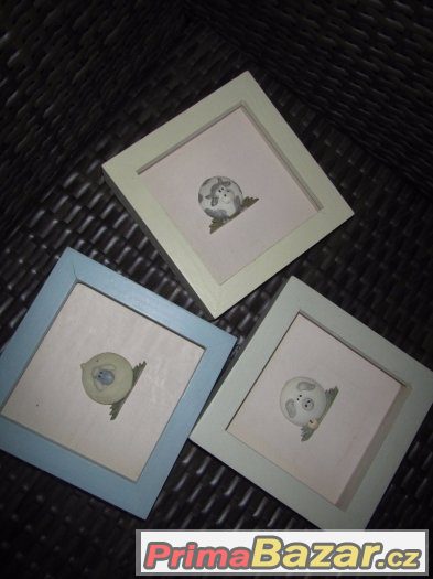 Set, 3x obraz plastika, rámek, dekorace na chalupu – fotografie 1