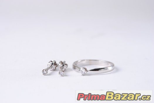 ZLATÝ PRSTEN + NÁUŠNICE S DIAMANTY-SOUPRAVA – fotografie 2