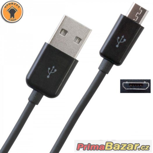 Datový a nabíjecí kabel USB Micro černý – fotografie 2