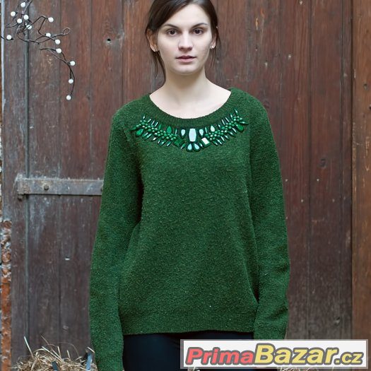 Smaragdovy zeleny svetr H&M – fotografie 1