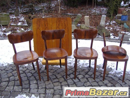 Retro jídelna / židle / stůl / Ton? Thonet? – fotografie 2