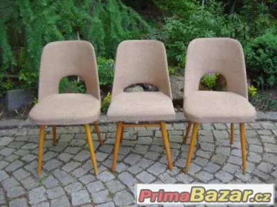 Retro židle / 3x brusel / design Oswald Haerdtl