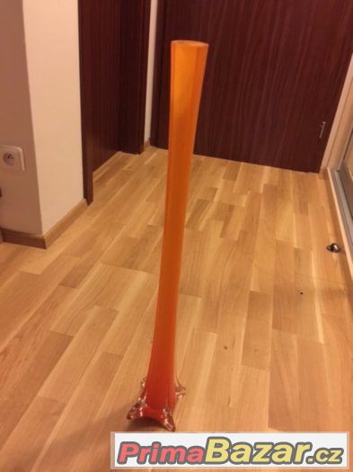 Moderní, oranžová, skleněná váza - NOVÁ – fotografie 1