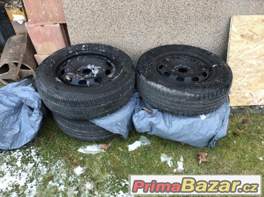 Letní pneu a plechové disky - dunlop 5x100 r15 195/65 – fotografie 1