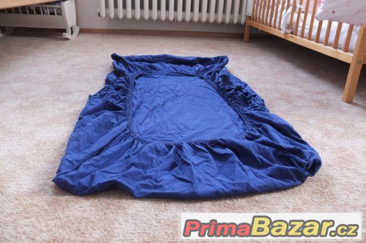 Tmavě modré prostěradlo na matraci 60x120cm 100% bavlna – fotografie 1