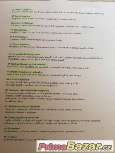 Maturitní otázky biologie – fotografie 2