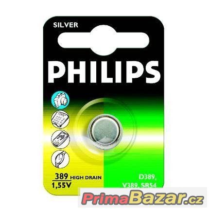 Knoflíkové baterie Philips 389, 1.55V, SR 54, NOVÉ – fotografie 1