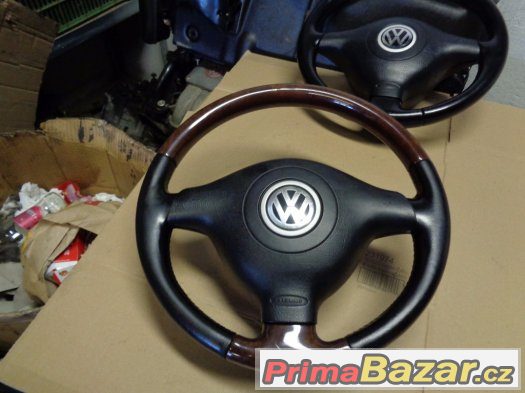 KOŽENÝ TŘÍRAMENNÝ VOLANT GOLF IV PASSAT B 5,B5.5 – fotografie 4
