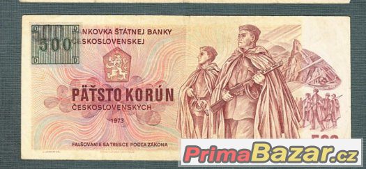 Staré bankovky - 500 kčs 1973 KOLEK – fotografie 1