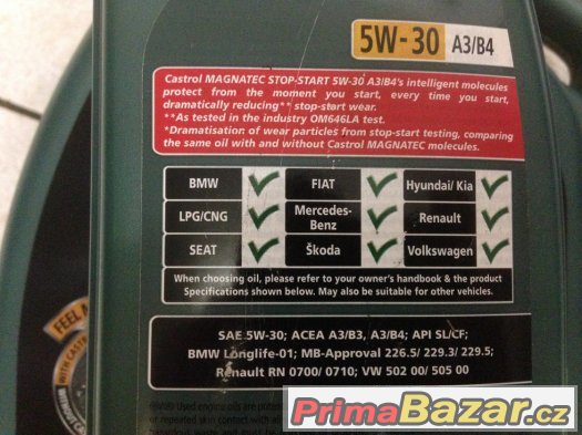 Motorový olej Castrol 5W30 - 6litrů – fotografie 2