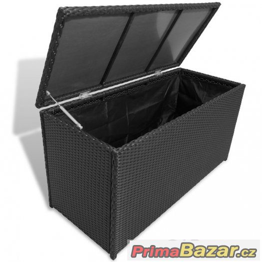 Úložný ratanový box, ratanový nábytek, truhla, černá. – fotografie 1