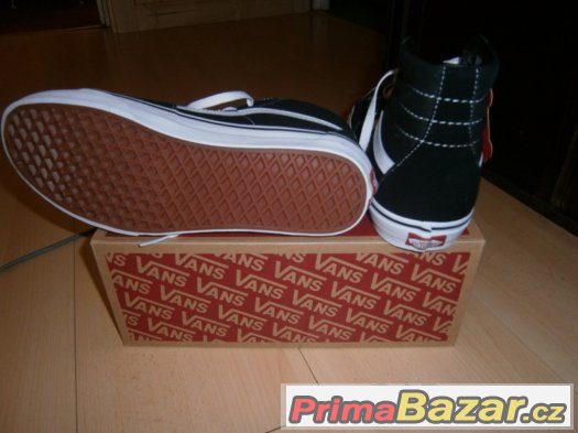 Pánské boty Vans SK8-Hi-Black/Black/White - NOVÉ – fotografie 2
