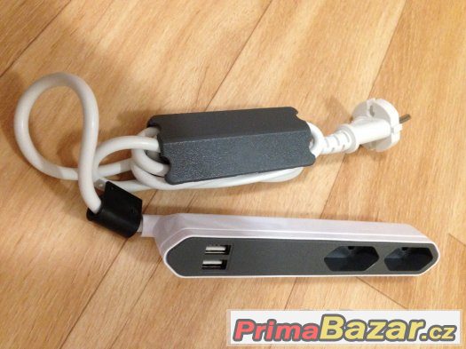 Prodlužovací kabel  220V + 2x USB – fotografie 1