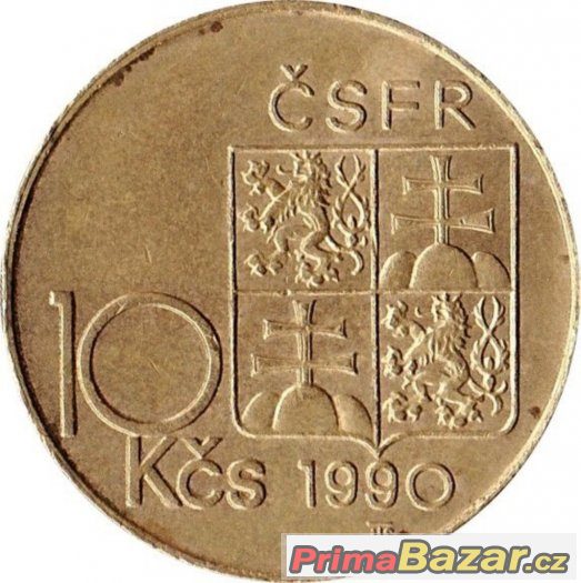 10 Korun (Tomas Garyk Masaryk - M•R) - 1990 – fotografie 1