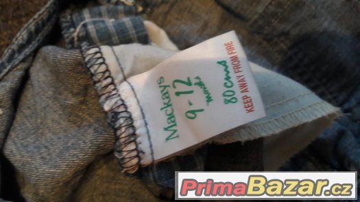 Džínové kalhoty unisex vel. 9-12m – fotografie 3