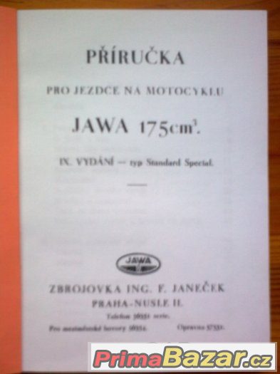 Příručka JAWA 175 Standard Special - Nabídka – fotografie 2