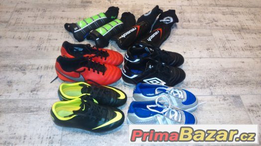 Dětské kopačky NIKE, HUMMEL, UMBRO, vel. 32,33,34EU,chrániče – fotografie 2