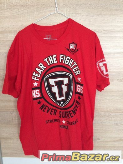 Pánské triko "Fear the Fighter kickbox",nové,červené – fotografie 1