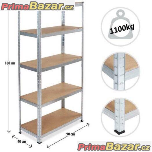 Regál 1800x900x400mm,5-polic,doprava ZDARMA, PC:1450kč, nosnost 1100kg – fotografie 1