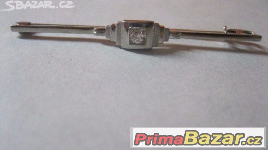 Art-Deco luxusni zlata Briliantova-Broz delka 5cm ve zlato 1 – fotografie 1