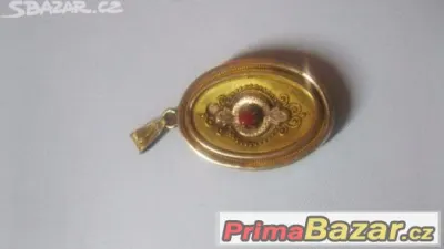 Luxusni Biedermeier zlaty koralovy medailon na foto lasky d