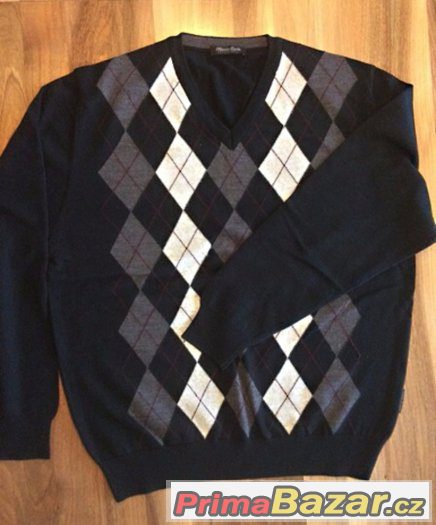 uxusní svetr (pulover), merino vlna -  vel. XL/54 – fotografie 2