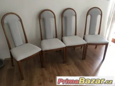 4x Jídelní židle s vysokým opěradlem masiv